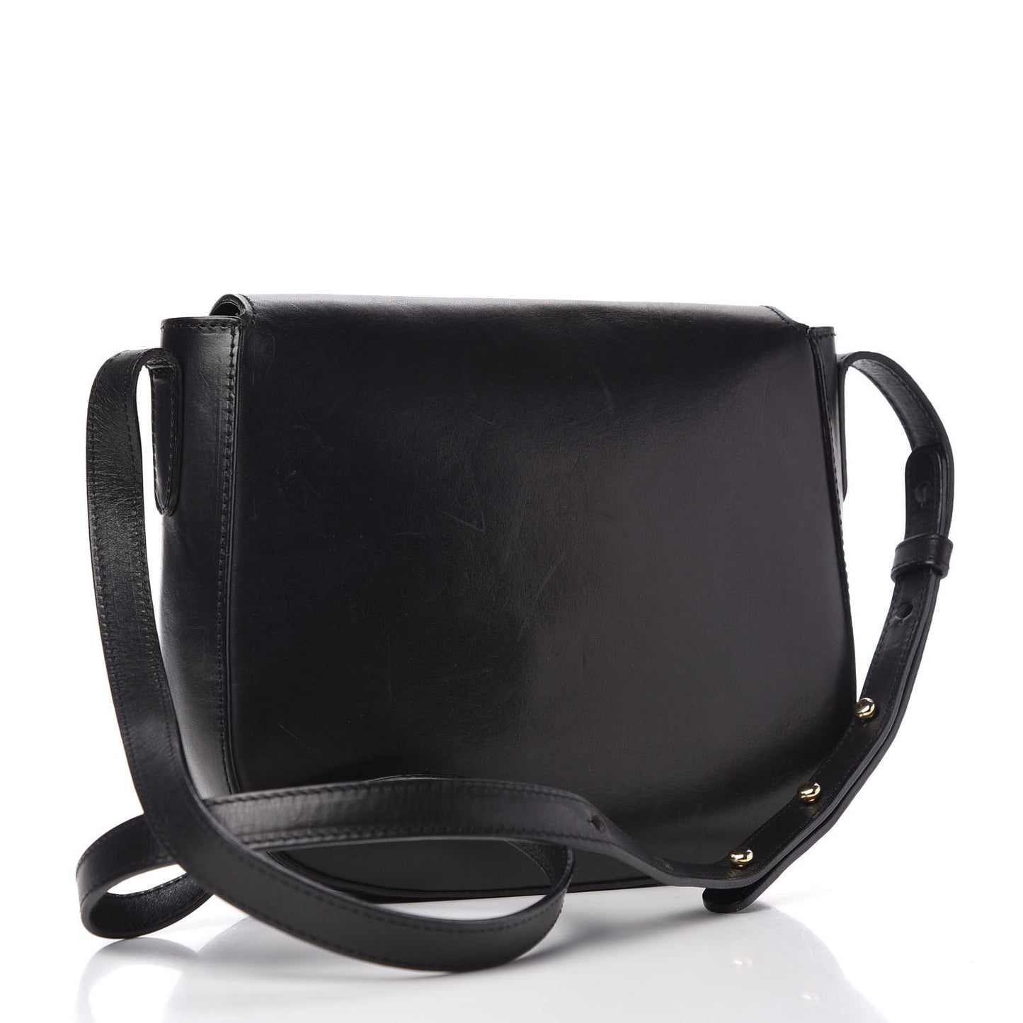 Calfskin Flap Crossbody Bag Black