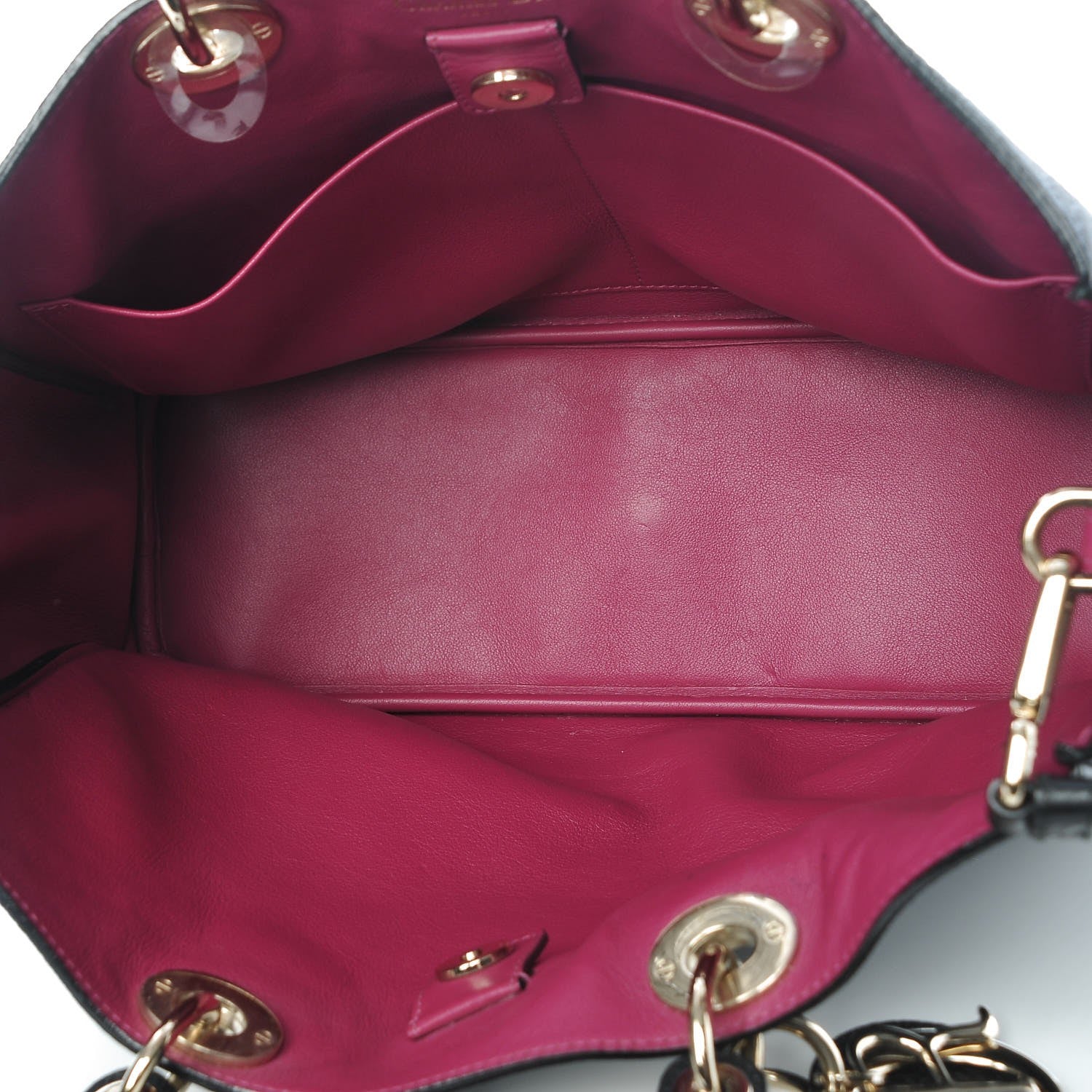 Christian Dior Bullcalf Medium Diorissimo Tote Black Rose Indien 6 of 9