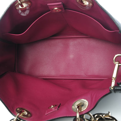 Christian Dior Bullcalf Medium Diorissimo Tote Black Rose Indien 6 of 9