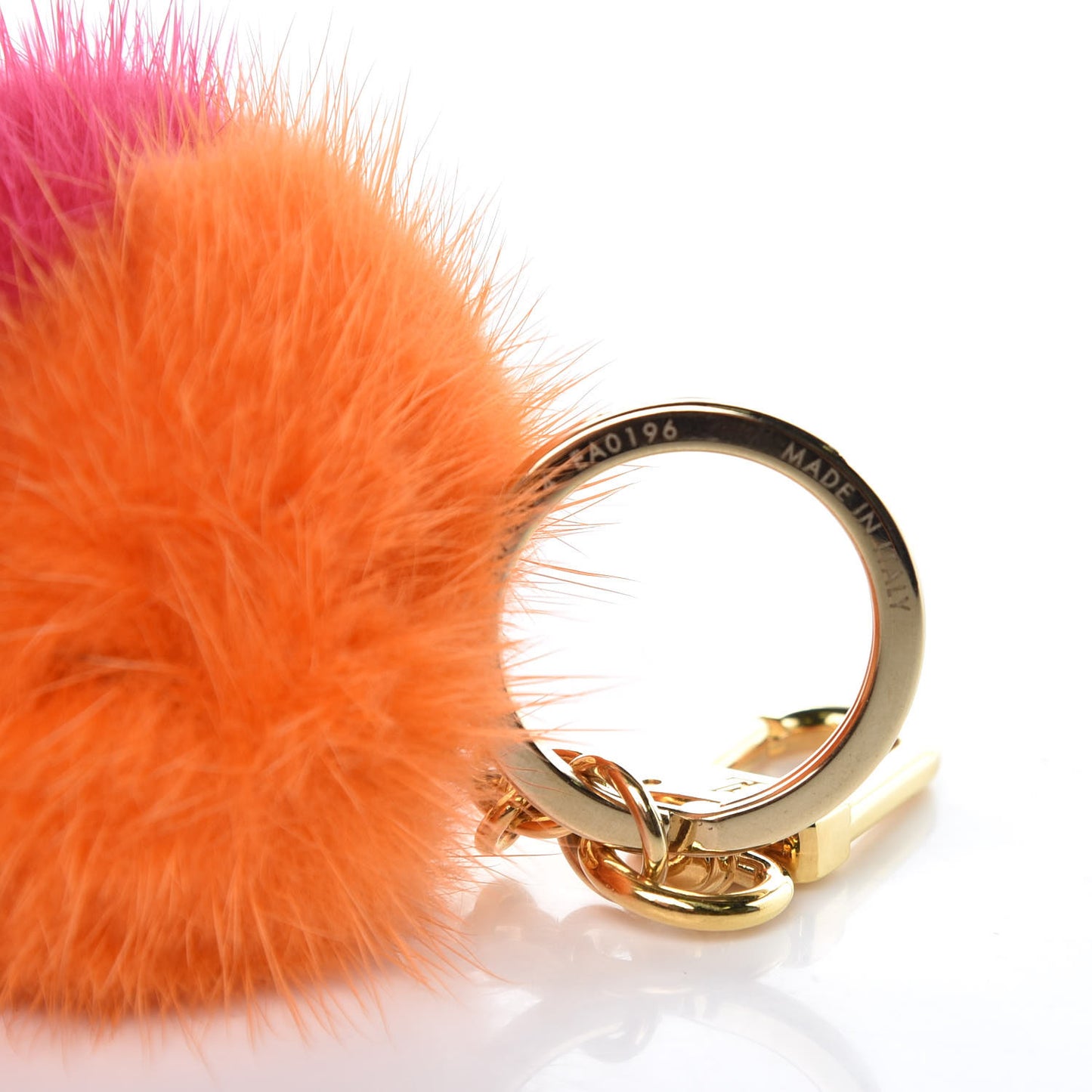 Mink Fluo Bubble Bag Charm Key Holder Orange