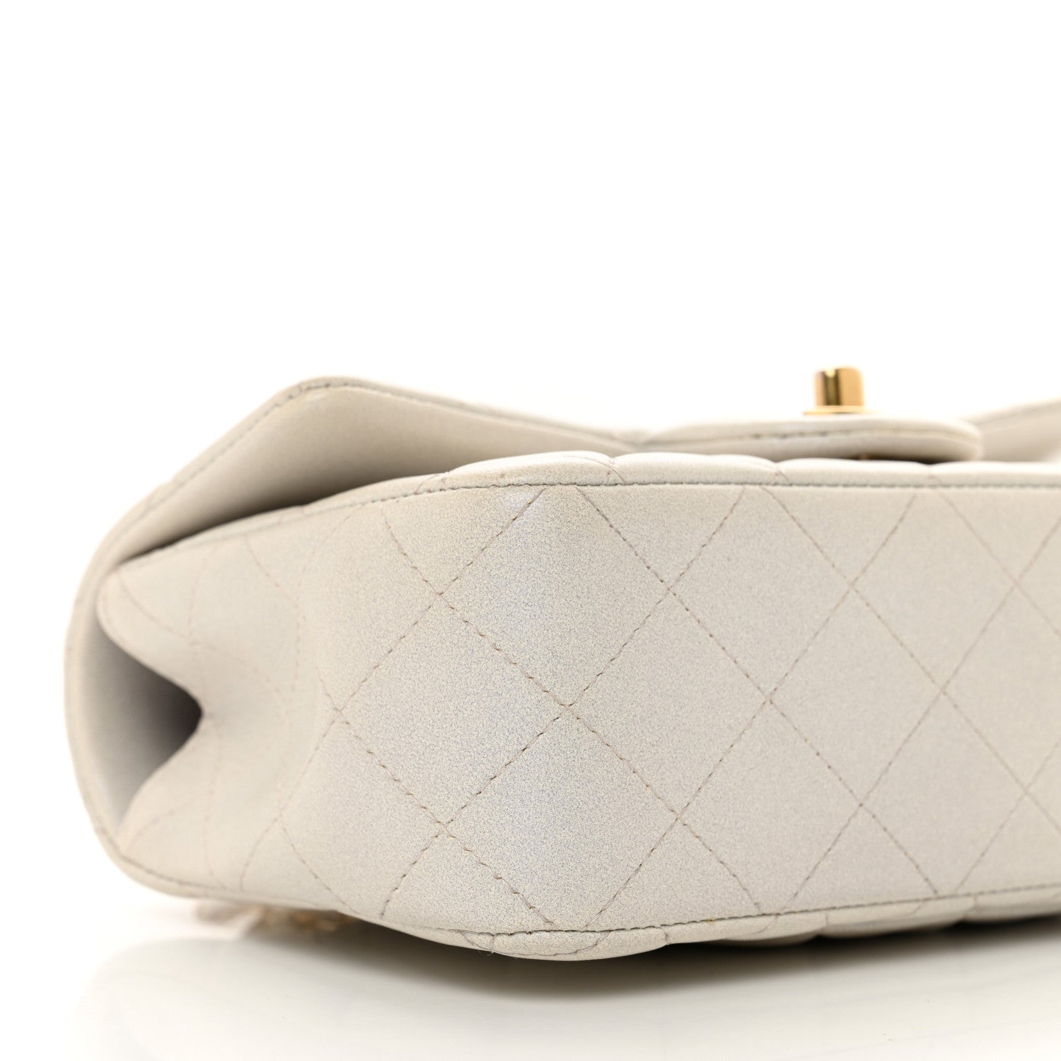 Chanel Iridescent Lambskin Quilted Mini Top Handle Rectangular Flap White 9 of 11