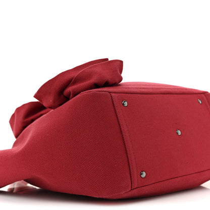 Valentino Garavani Canvas Atelier 02 Bow Edition Small Tote Bag Red 9 of 13