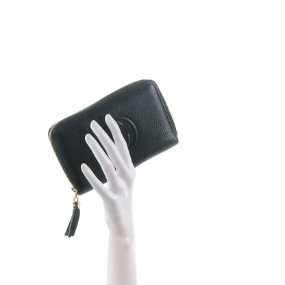 Gucci Pebbled Calfskin Medium Soho Zip Around Wallet Black 2 of 7