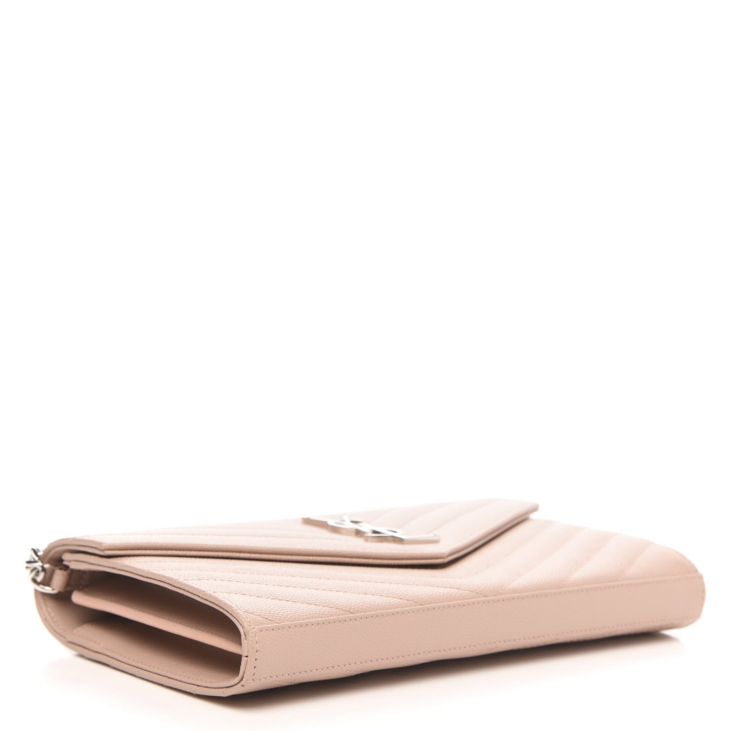 Grain De Poudre Matelasse Chevron Monogram Chain Wallet Pale Pink