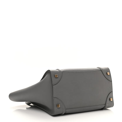 Celine Drummed Calfskin Mini Luggage Kohl 4 of 13