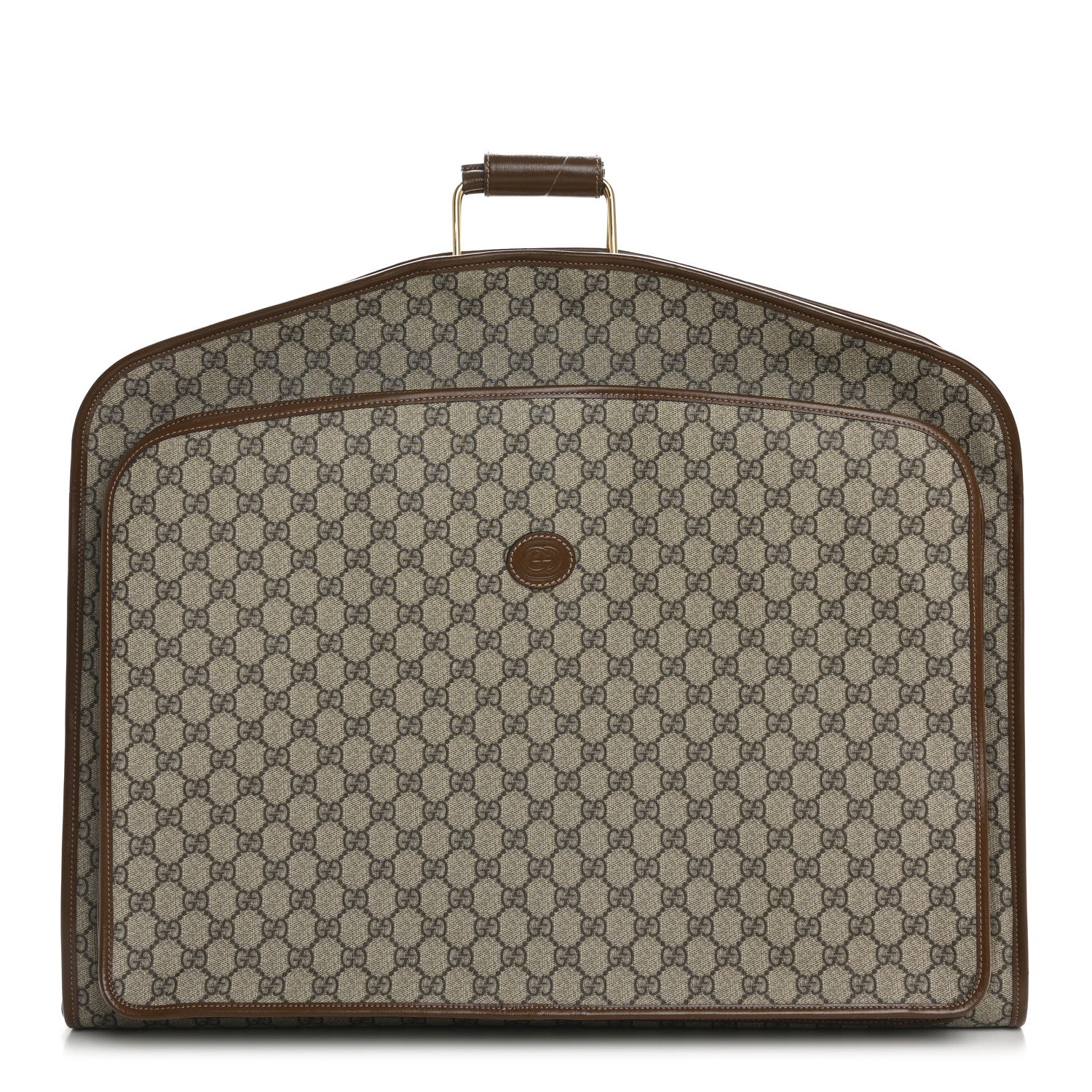Gucci GG Supreme Monogram Azalea Calfskin Retro Interlocking G Hanger Garment Bag Beige Ebony Brown Sugar 1 of 9