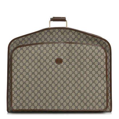 Gucci GG Supreme Monogram Azalea Calfskin Retro Interlocking G Hanger Garment Bag Beige Ebony Brown Sugar 1 of 9
