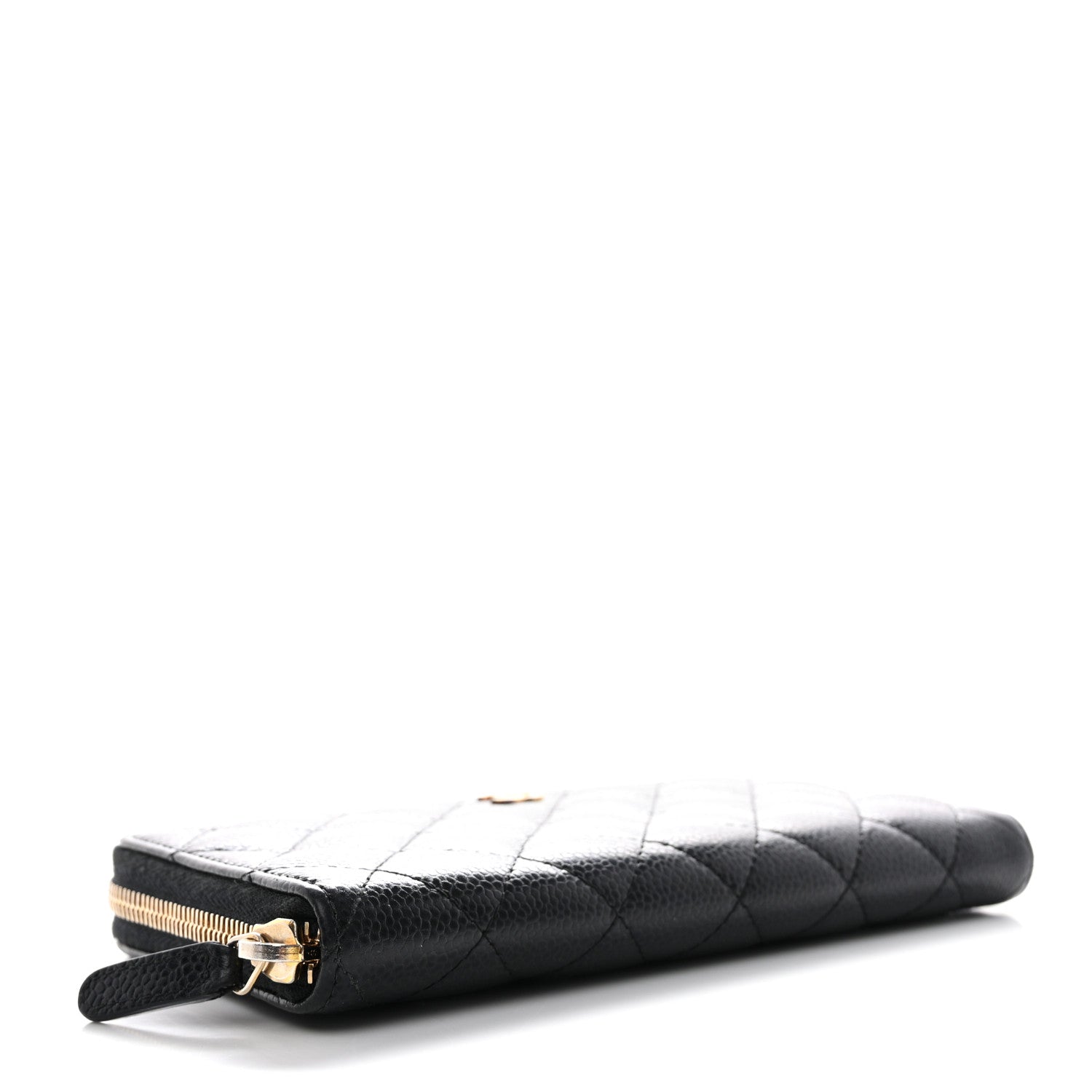 Chanel Lambskin Quilted Large Gusset Zip Around Wallet Black 4 of 11