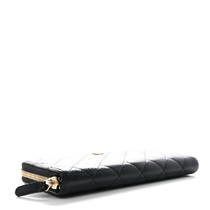 Chanel Lambskin Quilted Large Gusset Zip Around Wallet Black 4 of 11