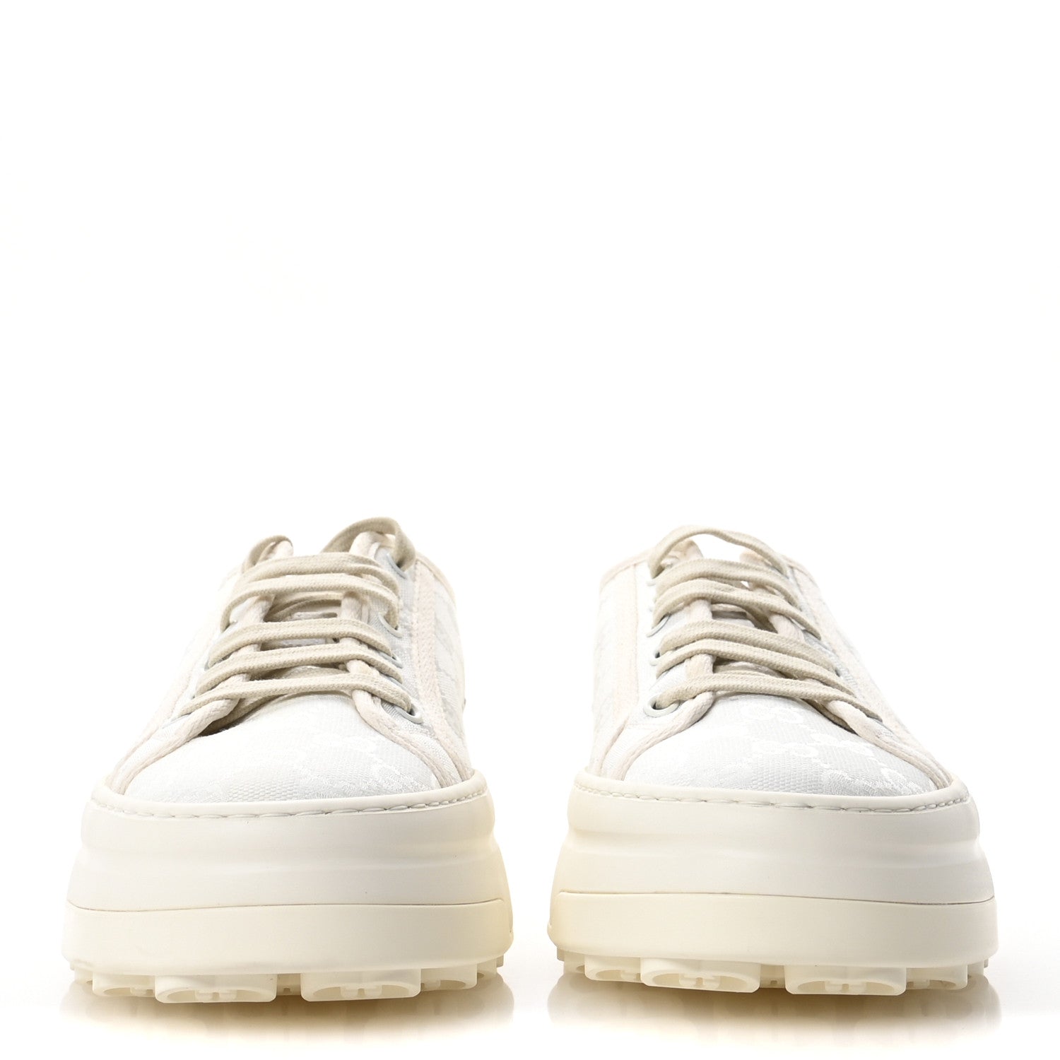 Gucci GG Monogram Womens 1977 Tennis Platform 52mm Sneakers 41 Great White Mystic White 2 of 9
