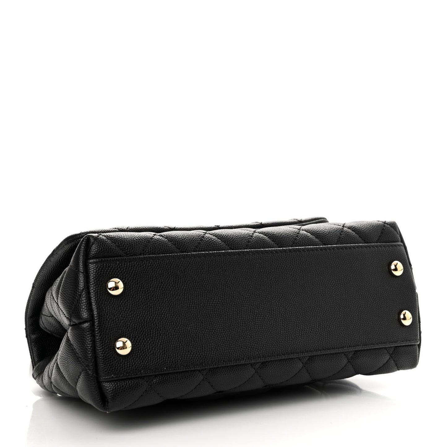 Caviar Quilted Mini Coco Handle Flap Black