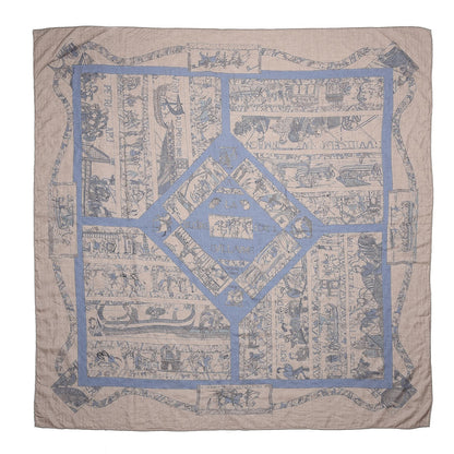 Hermes Cashmere Silk A La Gloire De Guillaume Shawl 140 1 of 6