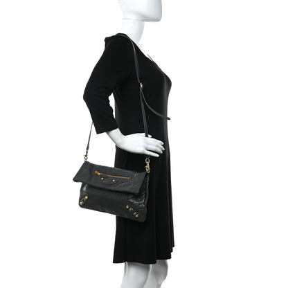 Balenciaga Agneau Giant 12 Gold Hardware Envelope Strap Clutch Gris Fossile 2 of 10
