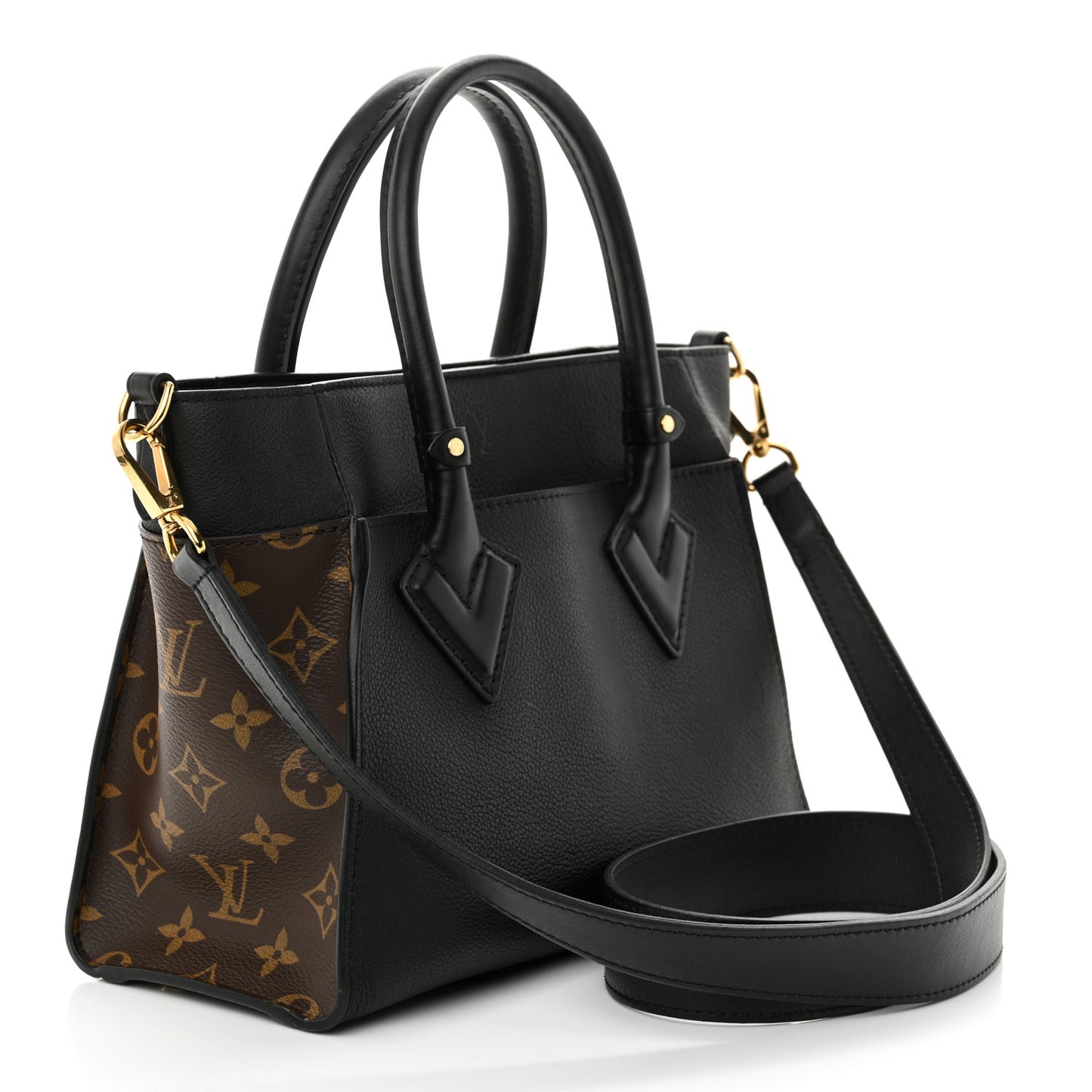Calfskin Monogram On My Side PM Black