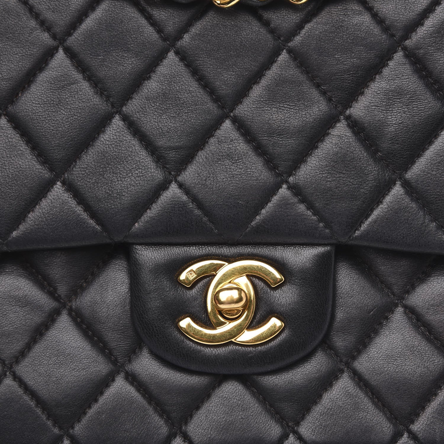 Chanel Lambskin Quilted Medium Double Flap Black 10 of 15