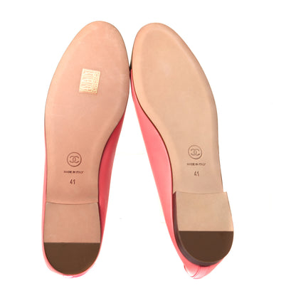 Chanel Calfskin Cap Toe Ballerina Flats 41 Pink 5 of 8