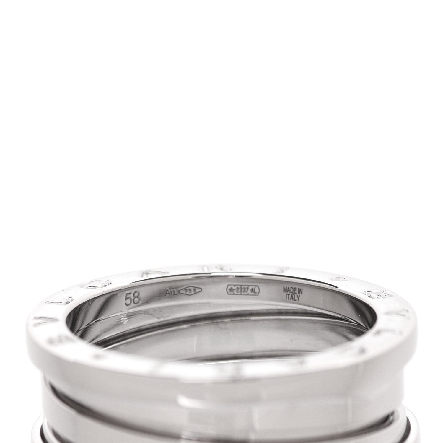 Bulgari 18K White Gold B.Zero1 Three-Band Ring 58 8.25 4 of 5
