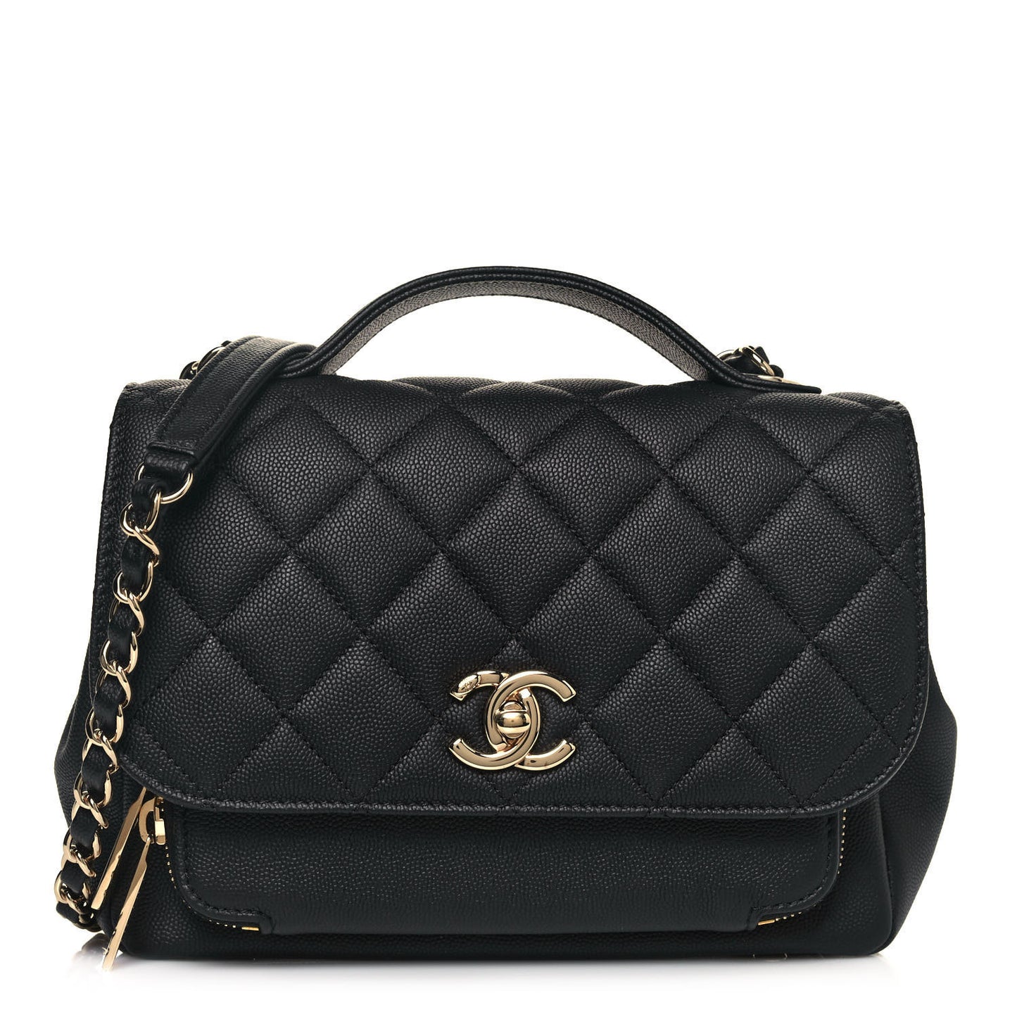 Caviar Quilted Medium Business Affinity Flap Black
