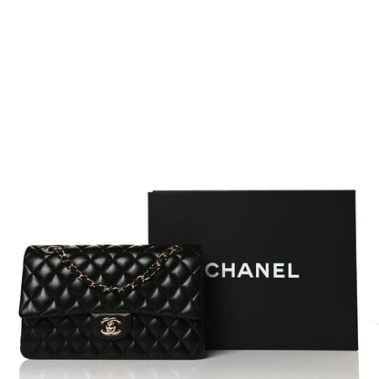 Chanel Lambskin Quilted Medium Double Flap Black 16 of 16