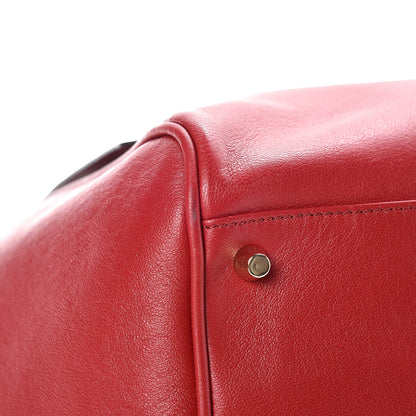 Burberry Calfskin Haymarket Check Small Canterbury Tote Red 11 of 14