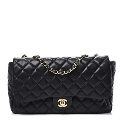 Chanel Lambskin Quilted Large Now and Forever Flap Black 1 of 10