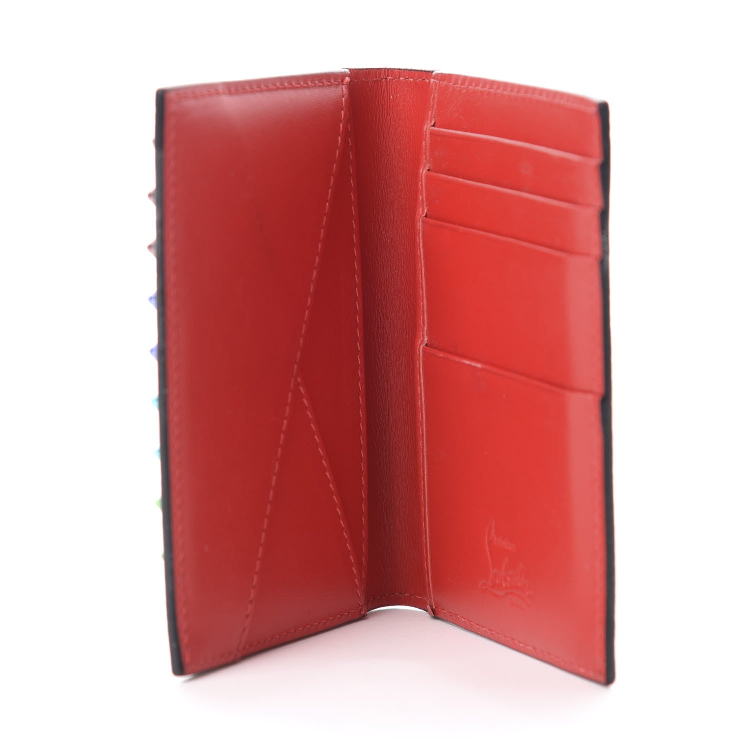 Christian Louboutin Calfskin Spiked Sifnos Bi-Fold Wallet Blue 5 of 6