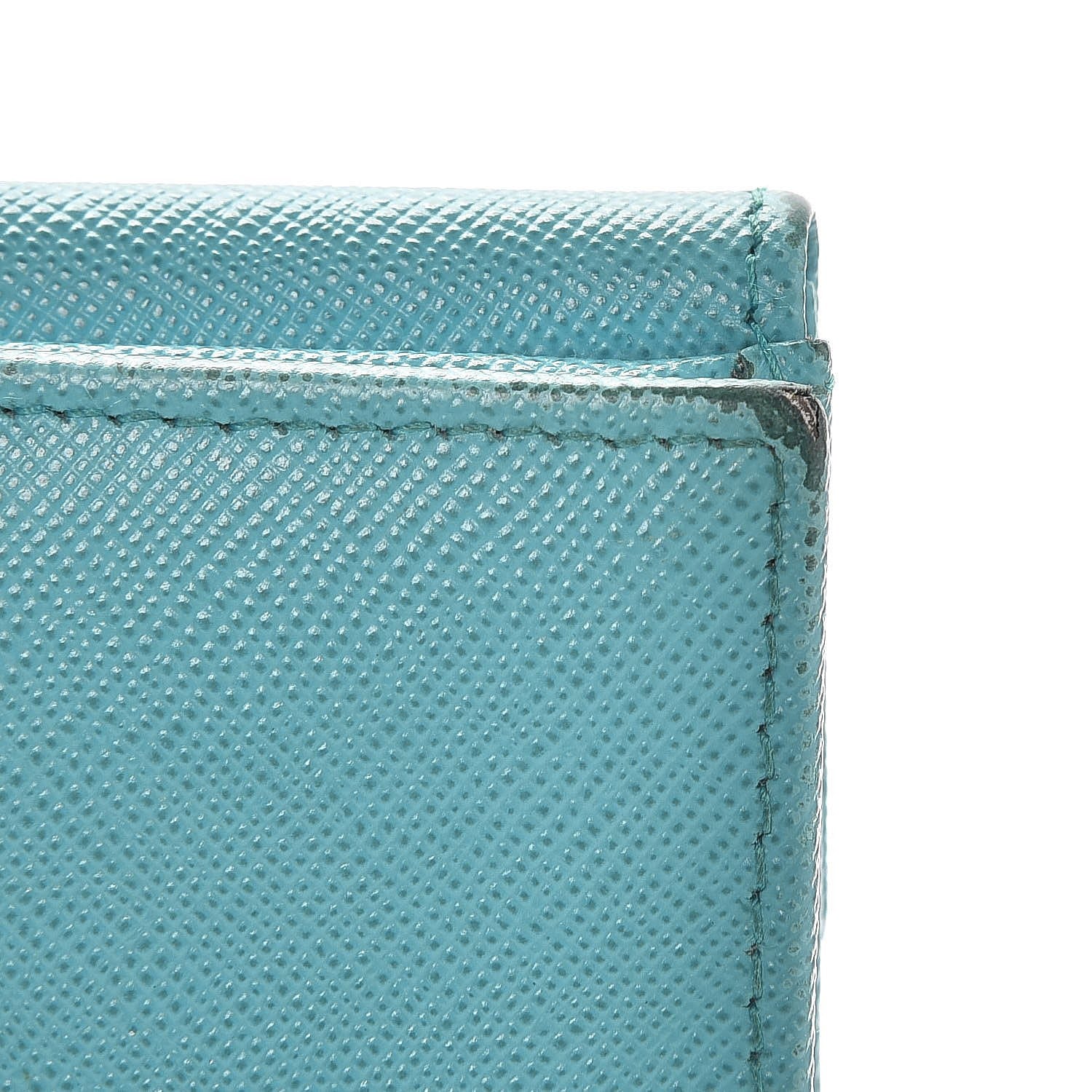 Prada Saffiano Metal Continental Flap Wallet Anice 14 of 16