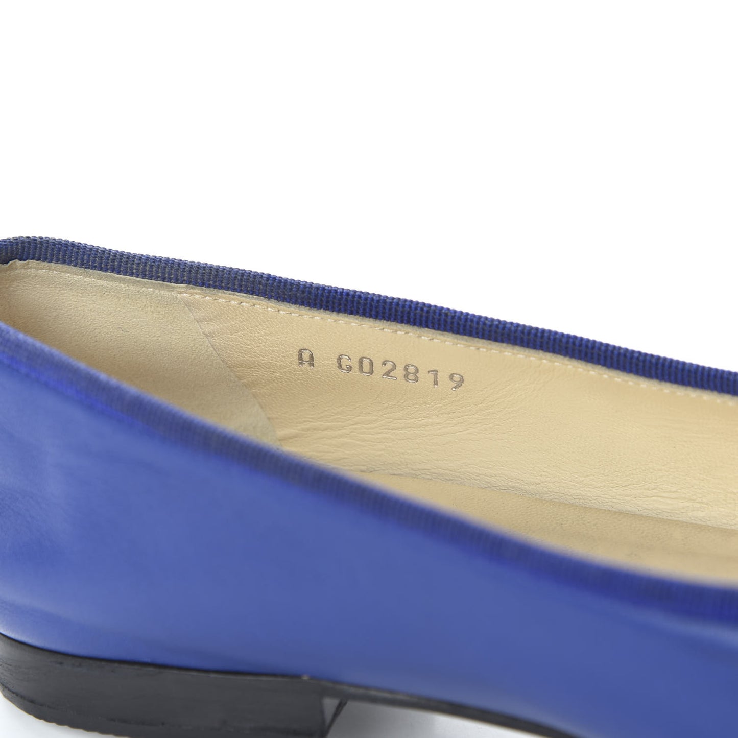 Lambskin CC Cap Toe Ballerina Flats 36 Blue Black