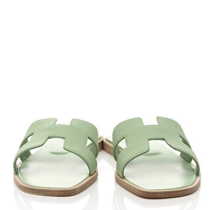Hermes Epsom Oran Sandals 38 Vert Jade 2 of 9
