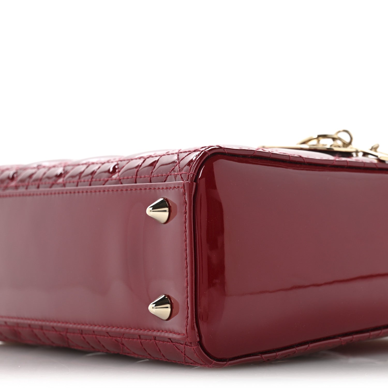 Christian Dior Patent Cannage Small Lady Dior Cherry Red 10 of 11