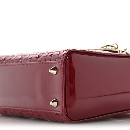 Christian Dior Patent Cannage Small Lady Dior Cherry Red 10 of 11