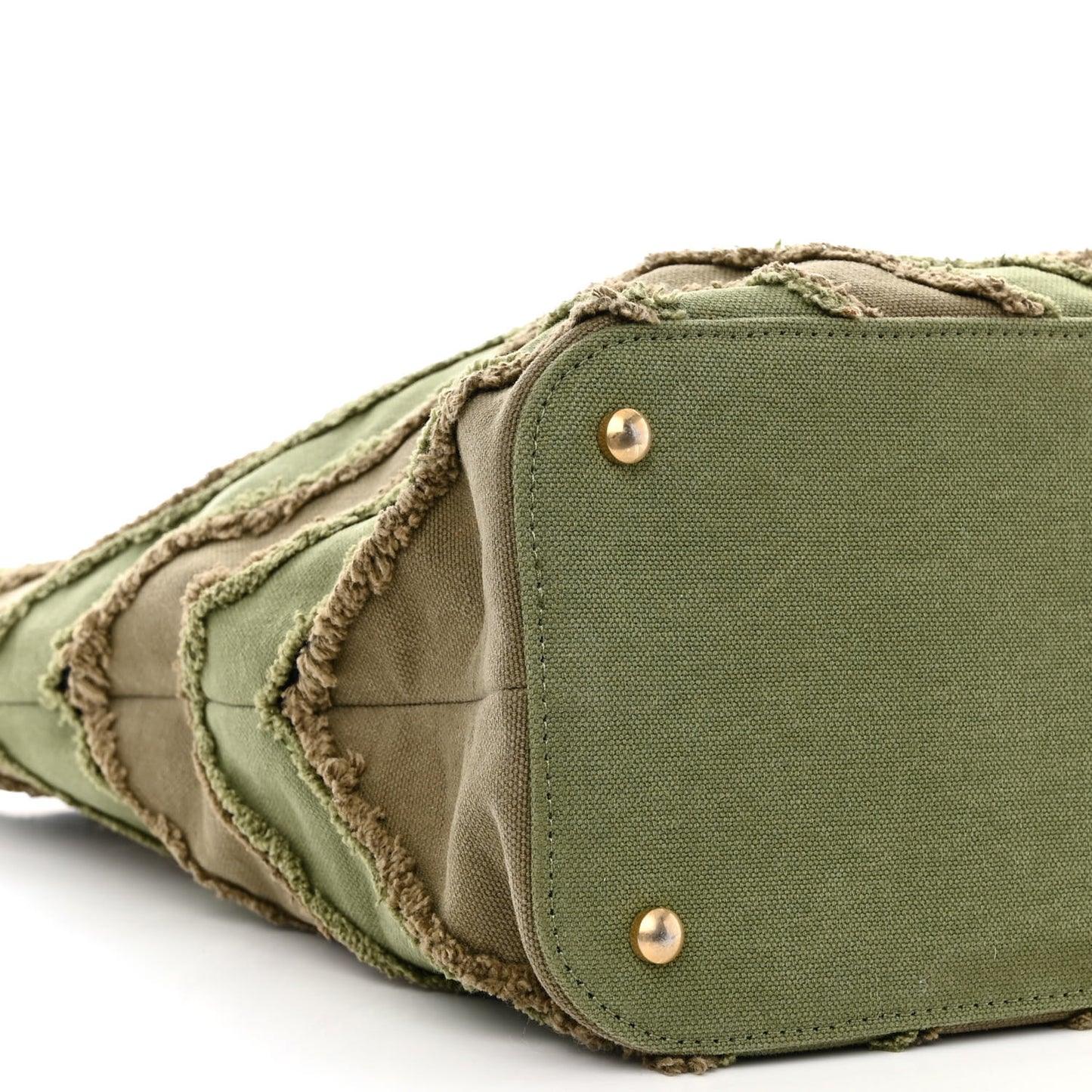 Canvas Chevron Cuba Patchwork Shopper Tote Khaki