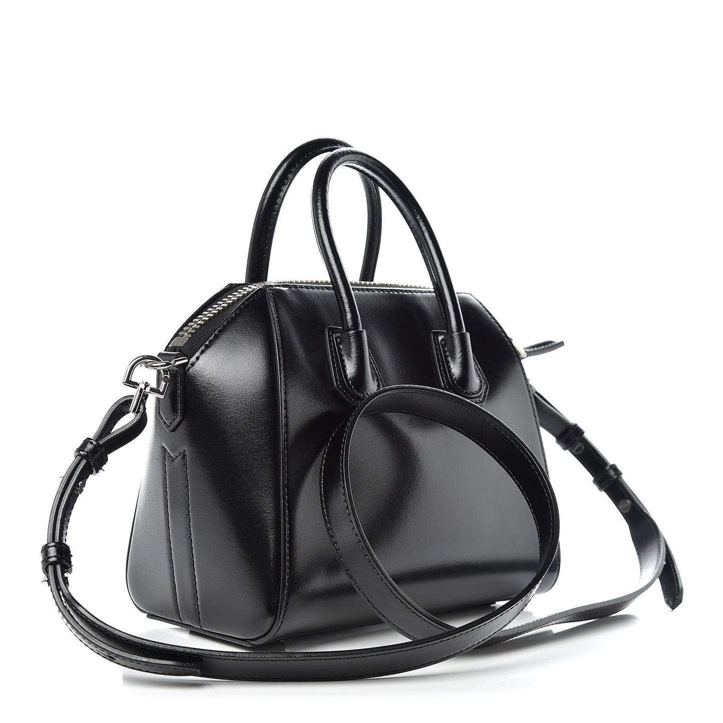 Shiny Lord Calfskin Mini Antigona Black