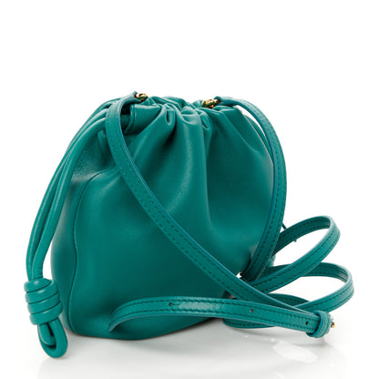 Loewe Mellow Nappa Lambskin Jade Mini Flamenco Knot Clutch Emerald Green 3 of 12