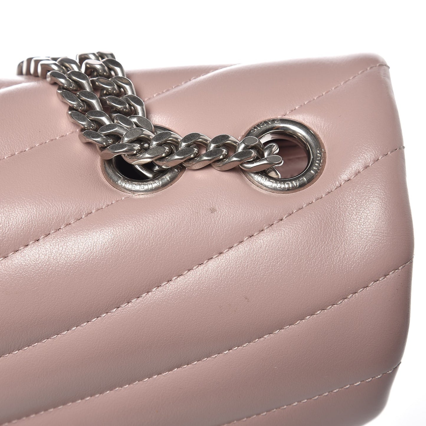 Calfskin Y Quilted Monogram Medium Loulou Chain Satchel Rose Antic