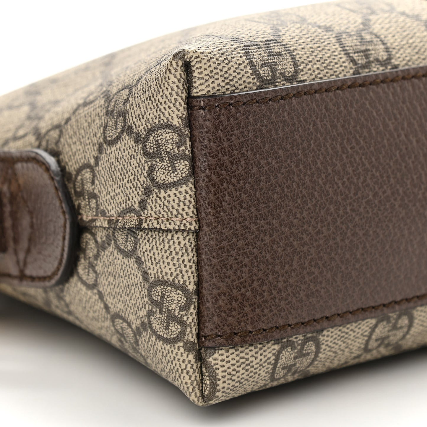 GG Supreme Monogram Textured Dollar Calfskin Web Small Ophidia Dome Shoulder Bag Beige Ebony New Acero