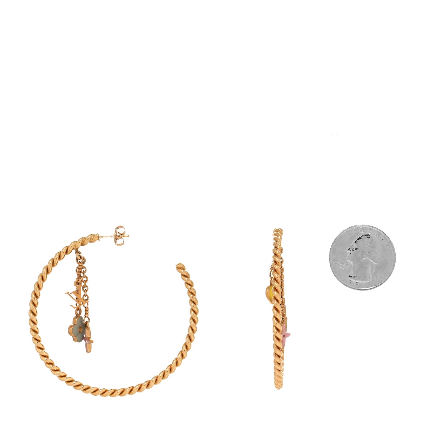 Sweet Monogram Creole Hoop Earrings Gold