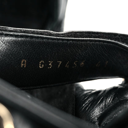 Chanel Shiny Calfskin Logo Platform Sandals 41 Black 9 of 9