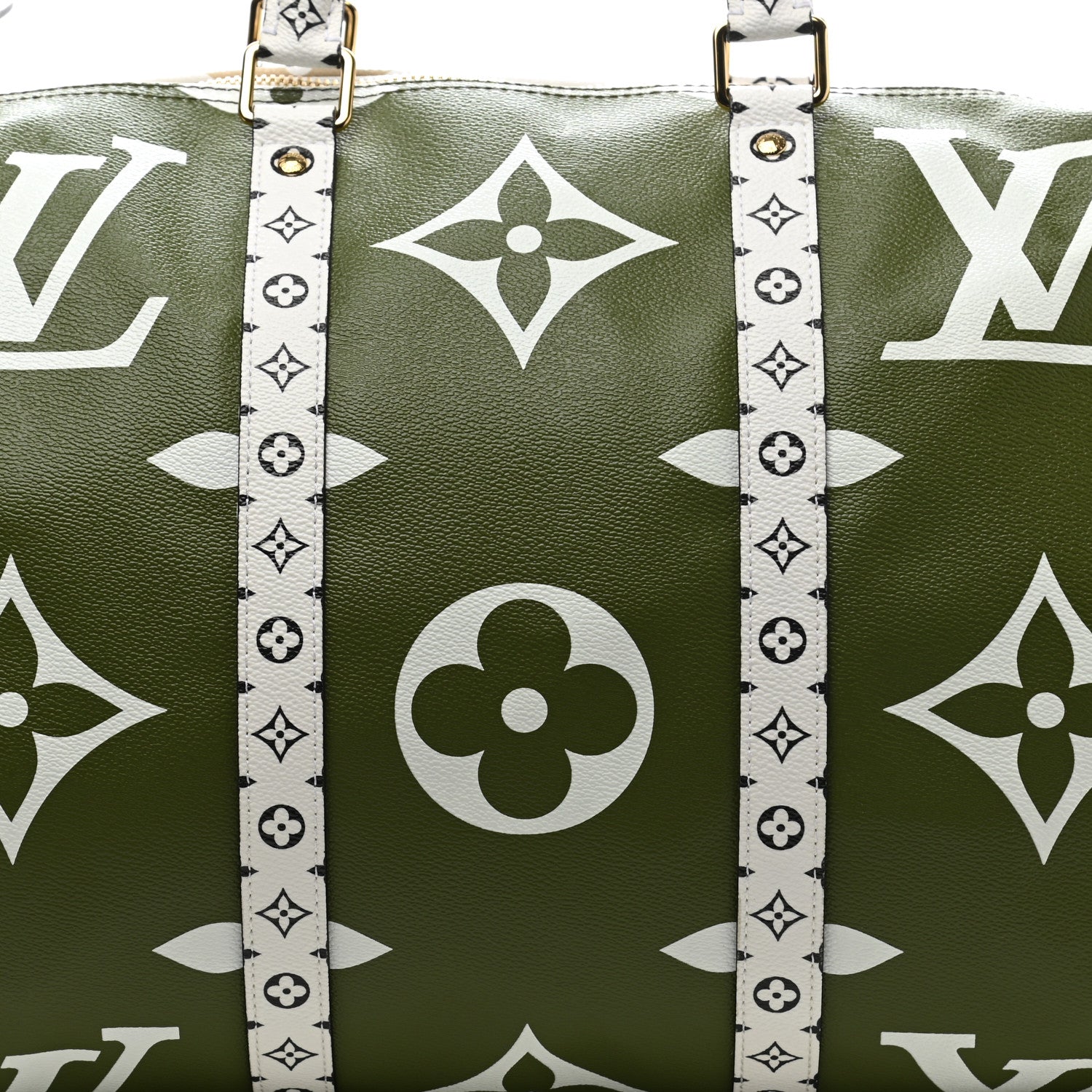 Louis Vuitton Monogram Giant Keepall Bandouliere 50 Kaki Beige 7 of 9