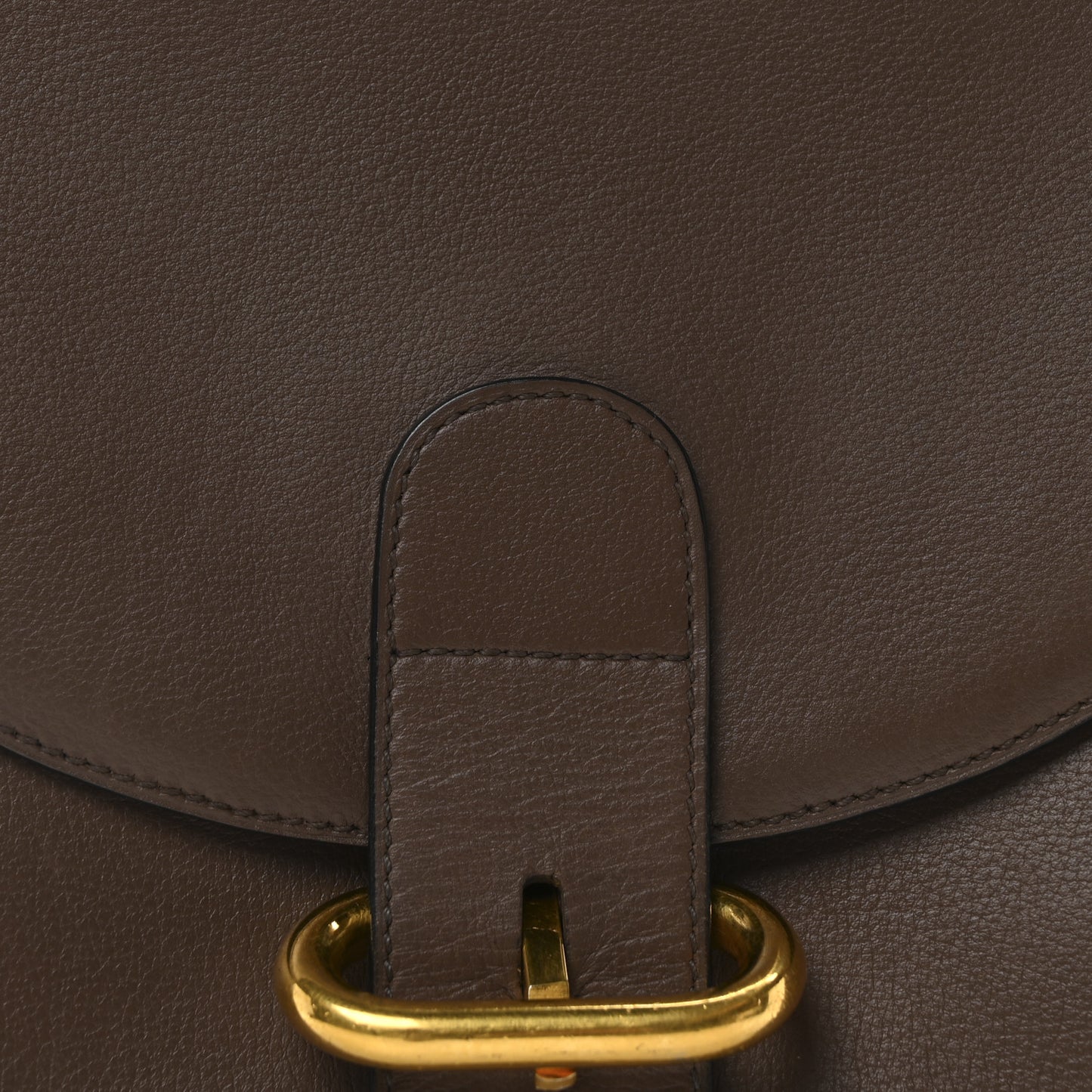 Grained Calfskin Top Handle Crossbody Bag Brown