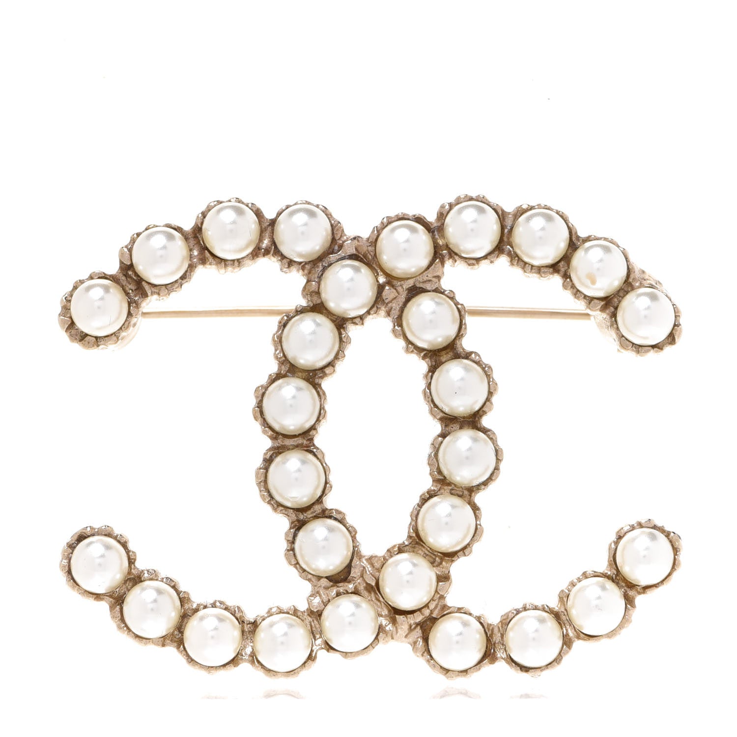 Chanel Pearl CC Brooch Gold 1 of 4