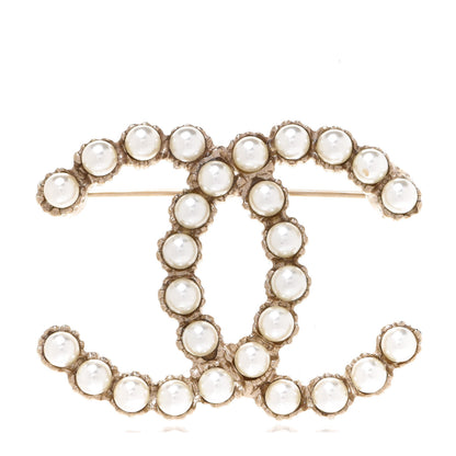 Chanel Pearl CC Brooch Gold 1 of 4