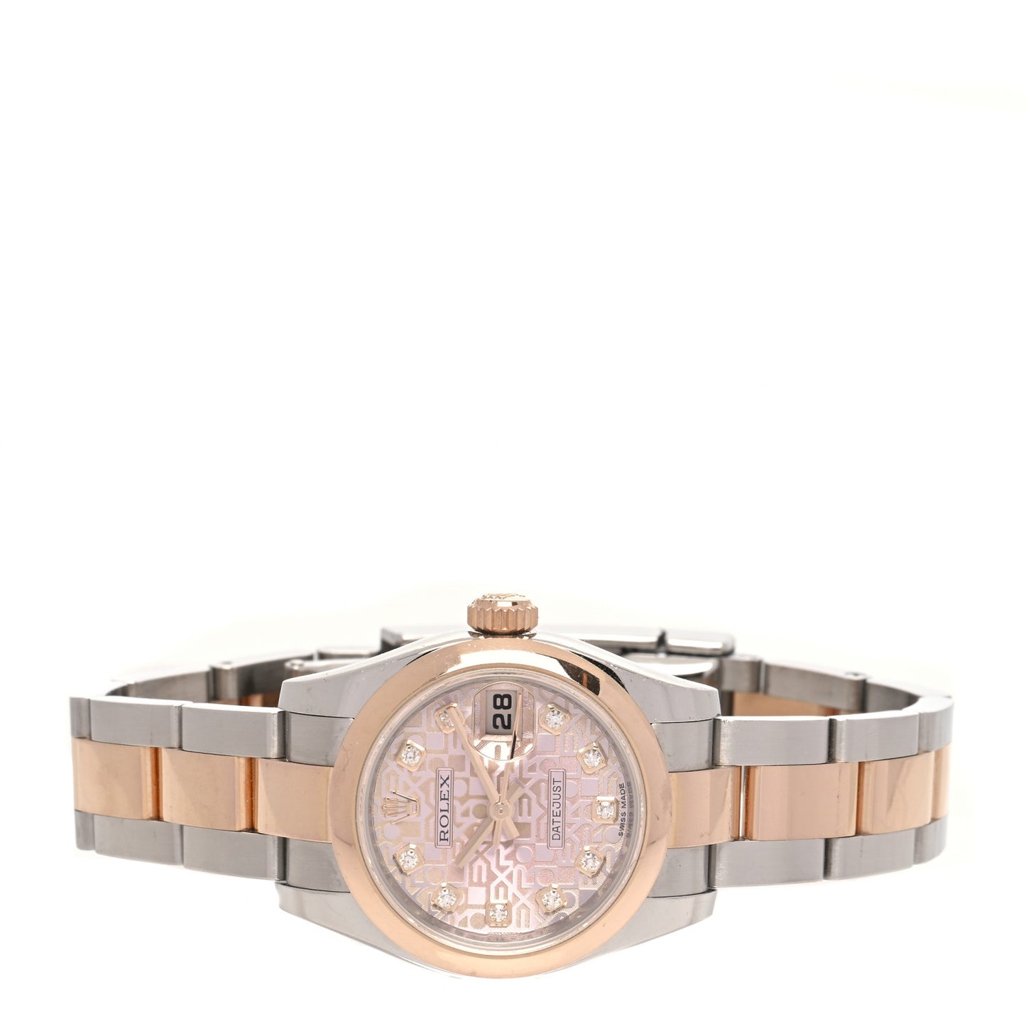 Stainless Steel 18K Everose Gold Diamond 26mm Oyster Perpetual Datejust Watch Pink Jubilee 179161