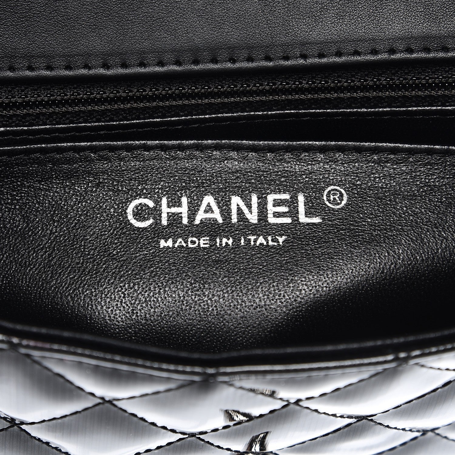Chanel Striated Patent Quilted Mini Rectangular Flap Black 6 of 9
