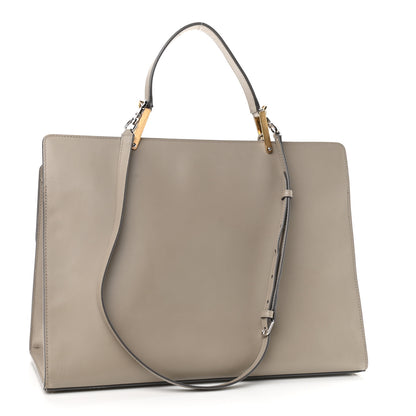 Balenciaga Calfskin Le Dix M Cartable Shoulder Bag Pearl Grey 2 of 13