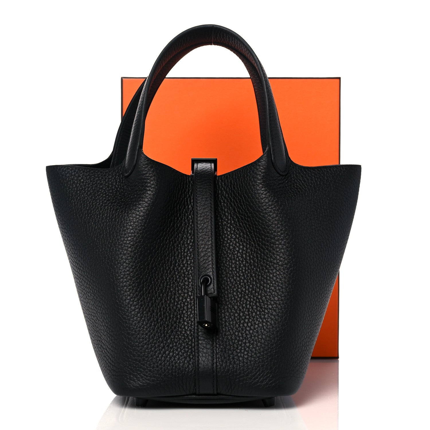 Hermes Taurillon Clemence Monochrome Picotin Lock 18 PM Black 9 of 9