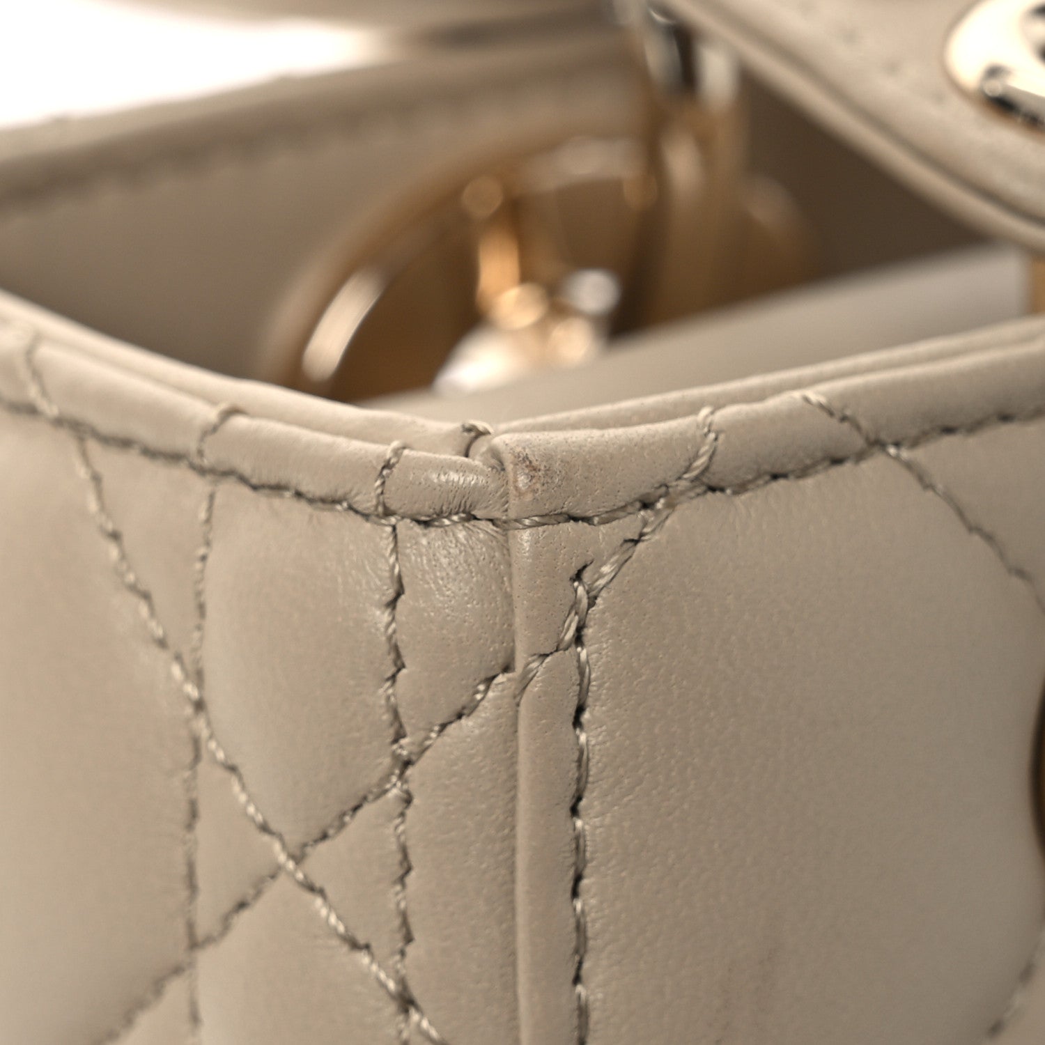 Christian Dior Lambskin Cannage Small Lucky Badges My Lady Dior Beige 15 of 18