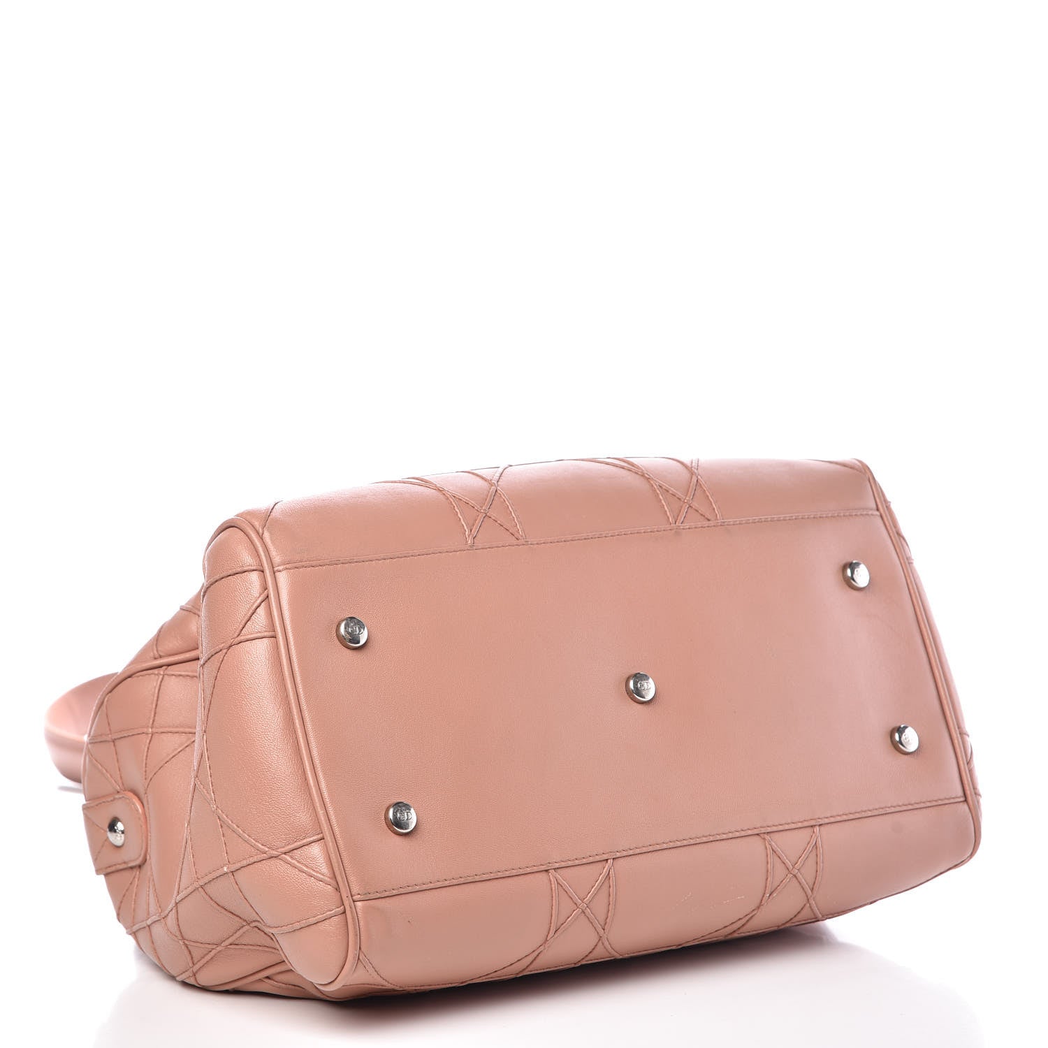Christian Dior Lambskin Cannage Granville Polochon Bois de Rose 5 of 17