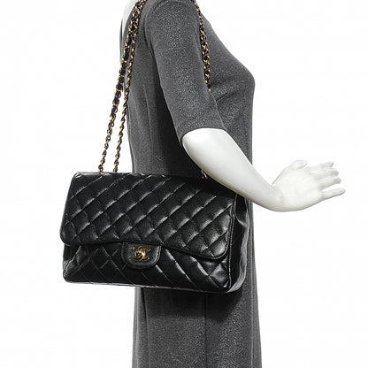 Chanel Caviar Jumbo Single Flap Black 2 of 8