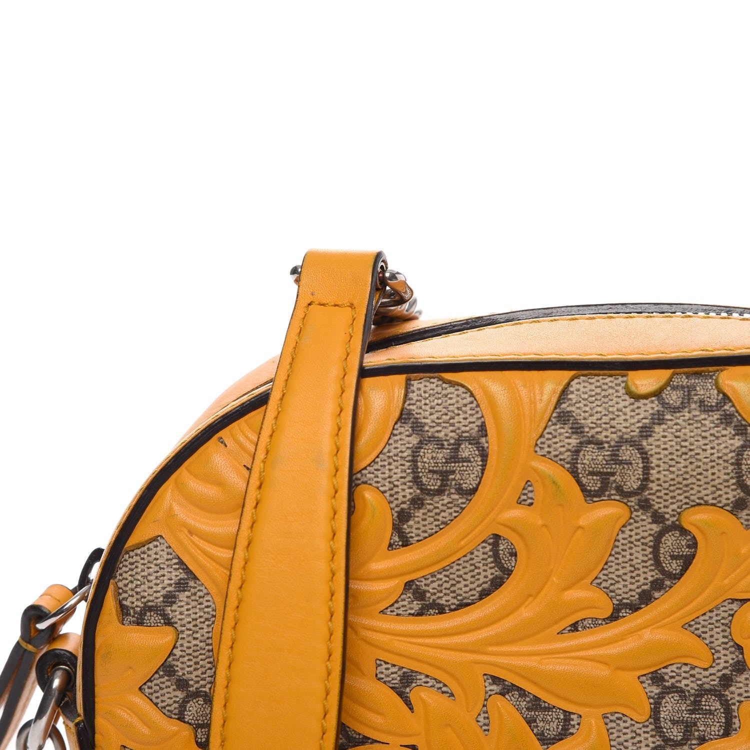 Gucci GG Supreme Monogram Arabesque Mini Chain Shoulder Bag Beige Yellow 11 of 21